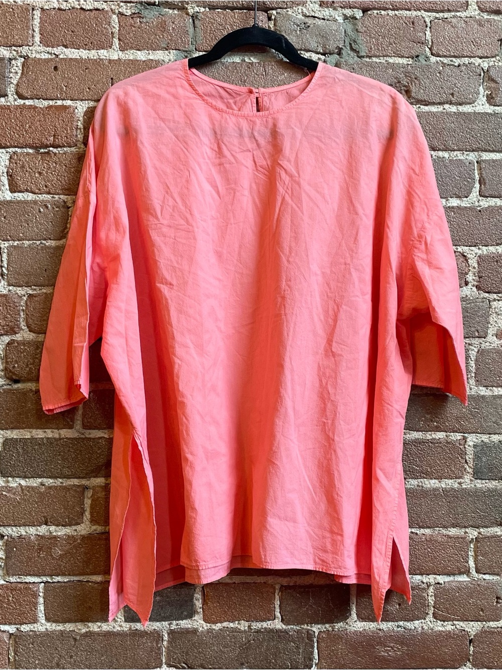 MANUELLE GUIBAL The Wigwi Tunic Top in Coral Pink Cotton Poplin France 2